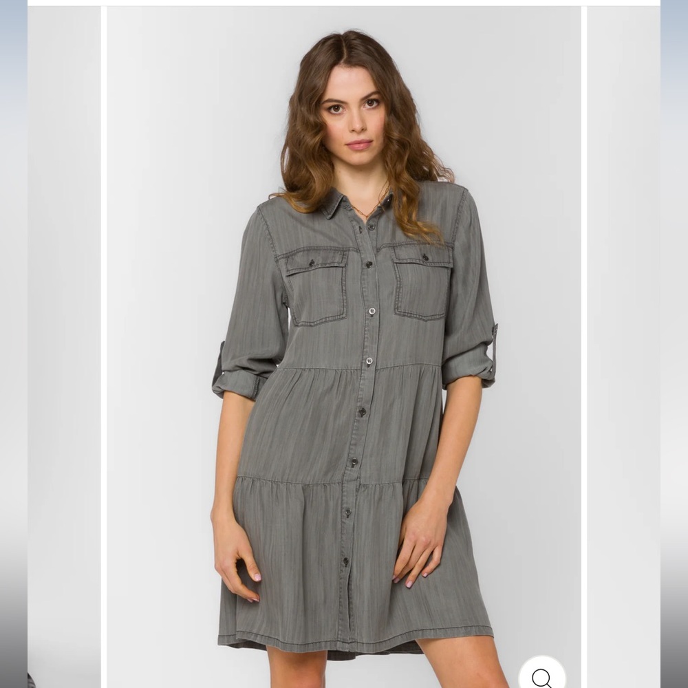 Velvet Heart Charcoal Long Sleeve Dress